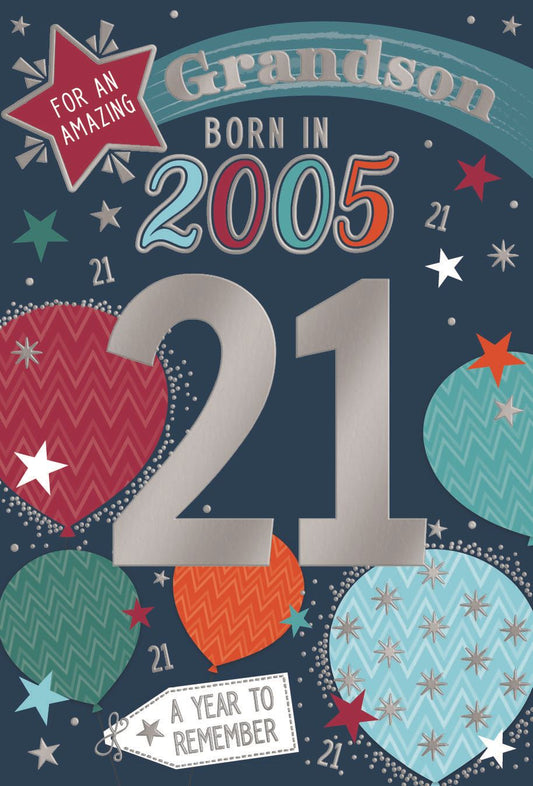 Grandson Born in 2005 - Age 21 Card
