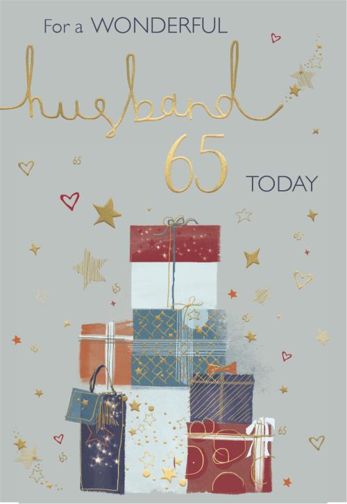 Presents Husband 65th Birthday Card