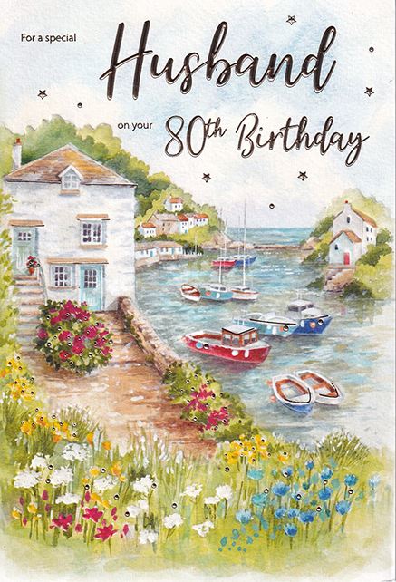 Coast Husband 80th Birthday Card