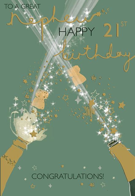 Open Bottles Nephew 21st Birthday Card