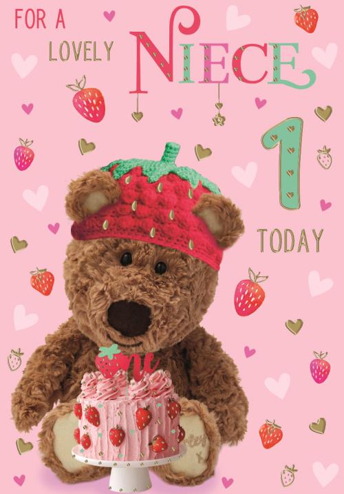 Barley Bear Niece 1st Birthday Card