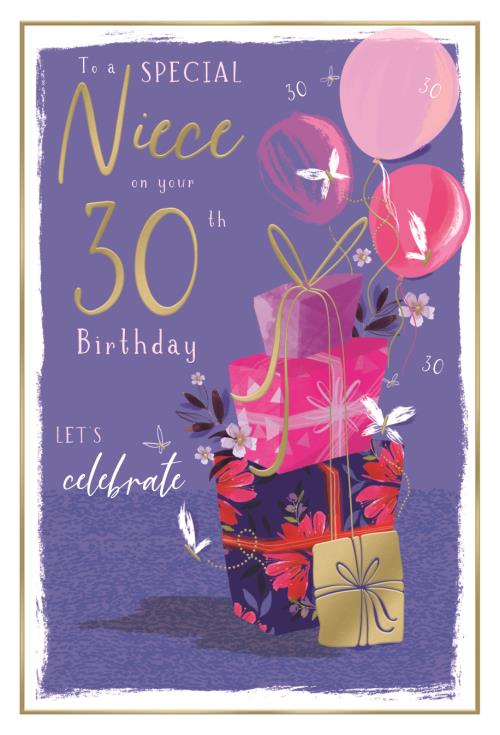 Present Stack Niece 30th Birthday Card