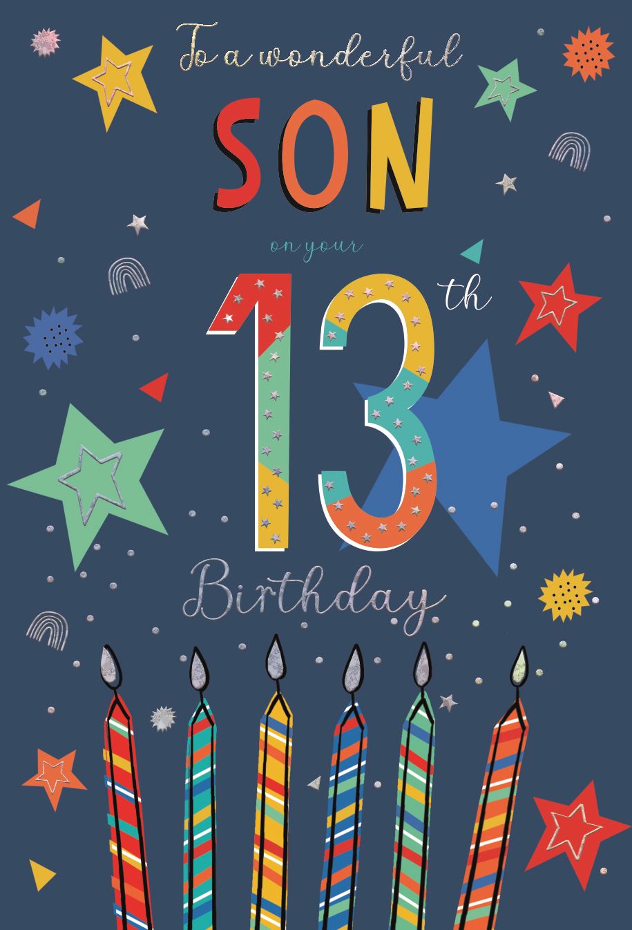 Bright Candles Son 13th Birthday Card